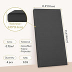 TONOR 4 PCS Large Acoustic Panel, 23.6″ * 11.8″ * 2.05″ 3D Fiberglass Sound Proof Panel with Full Self-adhesive, Decorative Echo Absorbing Wall Panel, for Studio, Living Room, Home, Office, Black