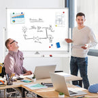 MaxGear Rolling Whiteboard, 48 x 32 Inch Double-Sided Magnetic Dry Erase Board on Wheels, Height Adjustable Mobile Whiteboard with Locking Casters for Office, Classroom, Home