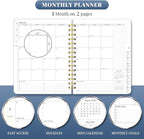 2026 Planner 8.5 x 11, Large Weekly Monthly Planners with Tabs, A4 Spiral Bound Daily Calendar 2026 Planner, 12 Month Agenda from Jan. to Dec., Flexible Cover Appointment Book(Blue Tarrow)
