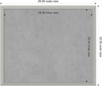 Amanti Art Silver Framed Magnetic Board 22x26 Medium Vision Board for use with Magnets, 100% Metal Sheet to Display Items as Office Decor or for Home Organization in mudroom, Kitchen or Kids Room