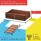 MEEDEN 4-Drawer Art Supply Storage Box - Large Capacity Multi-Function Beech-Wood Pencil Box with Drawer & Compartments for Organizing Pastels, Pencils, Pens, Markers, Brushes & Stamp, Walnut
