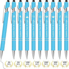 WYPAS Bulk Custom Pens - Personalized with Name, Engraved Text/Logo - Stylus Tip, Black Ink - Options for Corporate Gatherings, Events & Promotions (Lake blue)