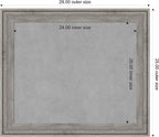 Amanti Art Grey Framed Magnetic Board 25x29 Medium Vision Board for use with Magnets, 100% Metal Sheet to Display Items as Office Decor or for Home Organization in mudroom, Kitchen or Kids Room