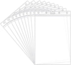 10 Pack Job Ticket Holders 8 1/2" x 11" Waterproof Zip Page Protectors Heavy Duty Dry Erase Document Storage Shop Ticket Holders