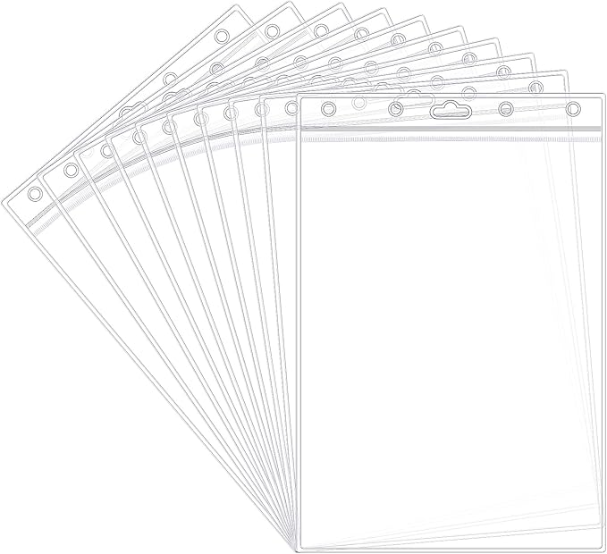 10 Pack Job Ticket Holders 8 1/2" x 11" Waterproof Zip Page Protectors Heavy Duty Dry Erase Document Storage Shop Ticket Holders