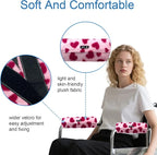 SPRING SEAON Wheelchair Armrest Covers 2 Pack Soft Memory Foam Wheelchair armrest Pads Wicking Washable for Office Transport Chair (Pink Heart)