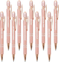 CRME 10pcs Funny Quotes Rose Gold Pens Set Novelty Pens Gifts for Coworkers Rose Gold Office Decor Pen with Stylus Tips No Need to Charge Fluent Writing for Girlfriend and Nurse Inspirational Gifts
