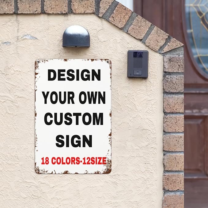 Custom Metal Personalized Signs With Photo Text Logo - Wall Decorative House Signs For Business & Home