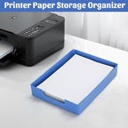 AZFUNN Letter-Size Tray Desk Letter Tray Paper Tray, Sturdy Heavy-Duty Plastic Printer Paper Tray, Single-Tier Stackable File Storage Organizer for Office Home (1, Blue)