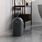 Umbra 1.25 Gallon Mini Waste Can with Removable Swing-Top Lid - Small Garbage Bin for Kitchen, Bathroom, Bedroom, Office - Compact Trash Can Fit Under Tables & Counters - Dark Grey