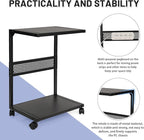 Bfttlity PC Stand Computer Tower Stand 2-Tier Metal CPU Holder with Locking Caster Wheels Suitable for Most PC (S,Black)