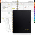 SUNEE 2026 Appointment Book, 2026 Hourly Planner 8.5" x 11", Hourly, Weekly & Monthly Planner - from January 2026 - December 2026, Flexible Cover, Note Page, Pocket, Bookmark, Black