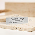 Custom Engraved ID Name Tag Badges Identification Personalized with Text & Logos, Metal Name for Clothing with Pin or Magnetic Backing Plates for Business and Employees (Only Text)