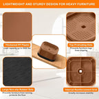 shouwuhho 32 Pack Furniture Risers Adjustable Bed Risers Heavy Duty Lifts Height 1", Square Stackable Bed Risers 1, 2 or 3 Inch for Desk Leg Table Couch Sofa Chair Bed Frame Legs Dorm, Brown