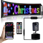 LED Sign,Programmable LED Sign,Flexible Scrolling LED Message Display,Bluetooth APP,DIY Design Colours,Text, (36"x 8")