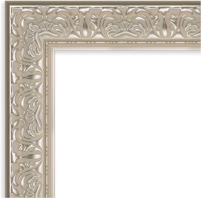 Amanti Art Silver Framed Magnetic Board 19x31 Small Vision Board for use with Magnets, 100% Metal Sheet to Display Items as Office Decor or for Home Organization in mudroom, Kitchen or Kids Room
