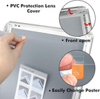 DISPLAYSWORKER Adjustable Poster Sign Stand,Floor-Standing Sign Holder with Heavy Duty Pedestal,Aluminum Snap-Open Frame for 8.5 x 11 Inch, Silver (8.5 x 11)