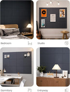 Fluxynara Large Felt Bulletin Board 48" X 36" Cork Board Alternative-12 Pack with 70 Safe Removable Adhesive Tabs, Cork Boards for Walls Cork Board for Home Office Classroom Pin Board -Navy Blue
