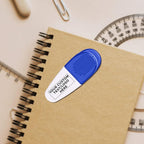 100 Magnetic Memo Holders Set - Customizable Text, Logo - Large Clip, Plastic - White Blue