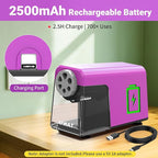 AFMAT 6-Hole Electric Pencil Sharpener, Cordless & Rechargeable, Colored Pencil Sharpener for 6-11mm Pencils, Auto Stop, Super Fast, 10,000+ Sharpenings, Battery Powered for Classroom/Home/Office PSD1