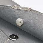 VANRA File Folder Document Holder Organizer Waterproof Portfolio Leather Folder Case with 3 Pockets, Filing Envelopes for A4 Letter Size Paper with Snap Magnetic Button Closure (Gray)
