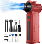 ZOAIVR Compressed Air Duster, 130,000RPM Ultra-Powerful Cordless Electric Air Duster with 8000mAh Rechargeable Battery, 4-Gear Adjustable Air Blower for Keyboard, Computer, Car, Home Cleaning - Red