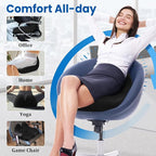 CushZone Seat Cushion, Memory Foam Office Chair Seat Cushion for Office Chairs/Car/Long Trip/Desk Chair/Gaming, X-Large Size for Sciatica & Hip & Tailbone Pain Relief, Sciatica Support (Black)