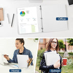 1/2 Inch 3-Ring-Binder with Pockets, 0.5''-inch Round Binders Holds 100 Sheets US Letter Size 8.5'' x 11'' - Bundle 12 Packs White Binders for Home, Office, and Back to School (0.5'' - 12 Packs)