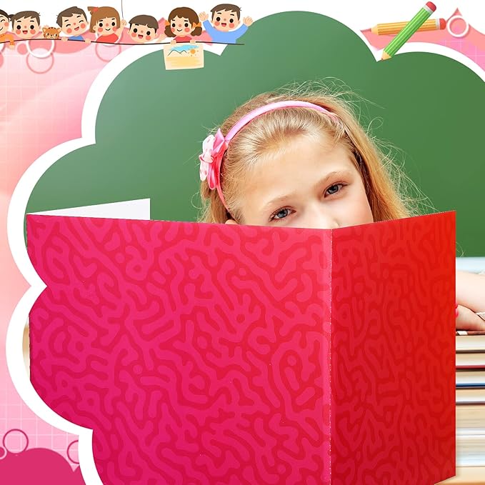 SATINIOR 24 Pcs Desk Dividers for Students, 12 Colors Testing Dividers Privacy Folders for Classroom Must Have Bulk, Study Panel for School Teacher Student Study Supplies(Swirl Style)