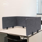 2 Sets Polyester Desk Dividers, Soundproof Room Divider Office Furniture Partitions, Privacy Desk Panel with Clamps, Stand Up Freestanding Desk Privacy Panel for Office Classroom(47.3"x16"+ 23.6"x16")