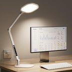 LitONES LED Desk Lamp for Home Office, 15W Desk Light with CRI >95, Memory & Timer Function, 1200LM Dimmable Computer Light for Video Calls, Conference, Reading, Study (White)