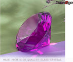 CLICK2GO 3” / 80 mm Dark Purple Diamond Shaped Glass Crystal Paperweight –Home Office Decor & Valentine's Day Gift Wedding Favors Centerpieces Decoration with Gift Box