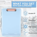 Sooez Clipboards with Storage, High Capacity Clip Boards 8.5x11 with Pen Holder, Heavy Duty Plastic Paper Organization Folder Cases, Letter / A4 Size for Nurse Teachers, School & Office Supplies
