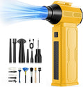 ZOAIVR Compressed Air Duster, 130,000RPM Ultra-Powerful Cordless Electric Air Duster with 8000mAh Rechargeable Battery, 4-Gear Adjustable Air Blower for Keyboard, Computer, Car, Home Cleaning - Yellow
