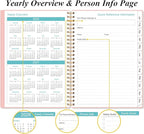 2026 Planner - Planner 2026 from January 2026 - December 2026, Weekly & Monthly Planner Spiral Bound with 12 Monthly Tabs, Inner Pocket, 6.4" x 8.5", Pink-A