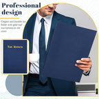Harloon 40 Pcs Tax Return Folders 12 x 9 Inches 2 Pocket Folders Bulk Gold Foil Stamped Heavyweight Folder, Holds 8 x 11 Inches Letter Size Paper (Blue,Cardboard)