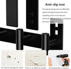 PMMASTO No-Drill Extra Long Shower Hooks, Fits 3/8" Thick Door, Heavy Duty Stainless Steel Towel Hooks for Frameless Glass Shower Door, Holds Bathrobe Towel (Black, 4 T-Hooks)