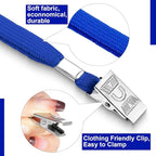Marspark 200 Sets Clear Name Tags with Lanyard, Lanyards for ID Badges Reusable Strap with ID Holder Plastic Name Badges for Adults Business School Church Conference (Blue)