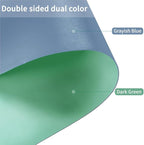 Zinkooat Leather Desk Mat,1.8mm Thick,17x60 Inch Desk Cover,Desk Protector Mat,Dresser Cover Top,Leather Table Cover,Side Table Cover,Office Desk Cover(Grayish Blue+Dark Green,17x60)