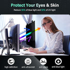 [2 Pack] Magnetic Hanging 27 Inch Computer Privacy Screen for 16:10 Aspect Ratio Widescreen Monitor, Eye Protection Anti Glare Blue Light Computer Monitor Privacy Filter, Removable 27in Protector Film