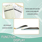 Receipt Book with Cardboard 2-Part Carbonless, Order Forms for Small Business