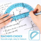 Hoiny 10 Pack Clear Protractor, 6 Inch Plastic Protractors, 180 Degrees Accurate Math Geometry Tools for School, Office, Classroom (Blue)