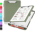 Sooez Clipboard with Storage, High Capacity Nursing Clip Board 8.5 x 11 with Pen Holder & Low Profile Clip, Plastic Clipboards Case Box, Teacher Must Haves School Office Supplies,Letter Size/ A4