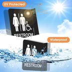 Faittoo Restroom Sign, Bathroom Signs, (4 Pack) 6 x 6 Inches Acrylic Sign, for Office or Business Bathroom and Toilet Door or Wall Decor, Indoor Outdoor Use (Men and women with Handicap)
