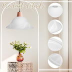 Huquary Lamp Glass Shades for Floor Lamp Elegant Cover Light Fixture Shade Light Fixture Replacement(9.5 x 4.2 x 1.63 Inch,Stylish White)