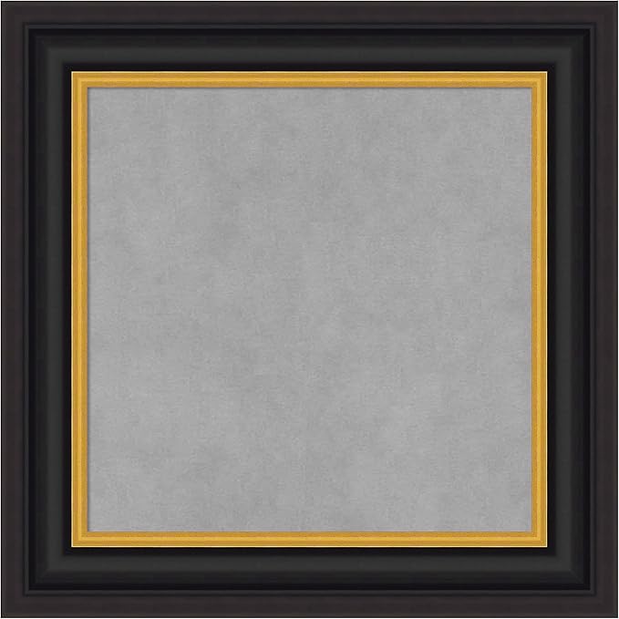 Amanti Art Black Framed Magnetic Board 22x22 Small Vision Board for use with Magnets, 100% Metal Sheet to Display Items as Office Decor or for Home Organization in mudroom, Kitchen or Kids Room