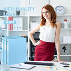 Henoyso 16 Pcs 3 Ring Binder 0.5 Inch Round Fits Letter Size 8.5'' x 11'' Paper Plastic Flexible Binder Bulk Holds 140 Sheets with 1 Pockets Versatile Organizer for Home Office School (Light Blue)