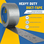 CXYARY Duct Tape 2 Inch x 450 Yard-15 Roll, Heavy Duty Gray Waterproof Tape for Any Weather, No Residue Tape for Pipe Repairs Indoor & Outdoor, Tear by Hand
