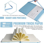 EMOMAS Lined Journal Notebook, 6Pack Hardcover Notebook for Men & Women – Journals for Writing, Work, School, Home & Daily Notes, 160 Pages – Medium A5, 5.7"x8", 100 gsm Thick Paper (Sky Blue)