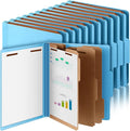 Skyygemm 36 Pcs Classification Folders Letter Size, 3 Divider Pressboard File Folder with Fasteners, Expanding File Organizer Bulk for School Teachers, Office Employee, Coworker, Staff (Blue)
